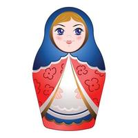 icône de poupée imbriquée russe, style dessin animé vecteur