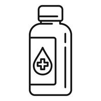 icône de bouteille médicale, style de contour vecteur