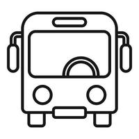 icône de bus de voyage, style de contour vecteur