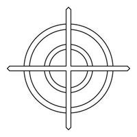 icône en forme de croix dans le style de contour vecteur