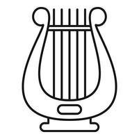 vecteur de contour d'icône de harpe. lyre irlandaise