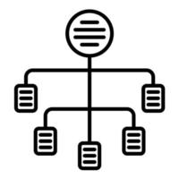 icône de ligne d'organigramme vecteur