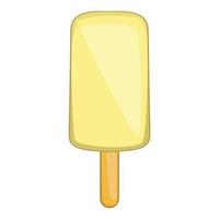 icône de crème glacée jaune, style cartoon vecteur