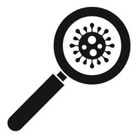 icône de loupe de coronavirus, style simple vecteur