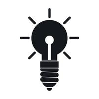icône d'idée d'ampoule, style simple vecteur