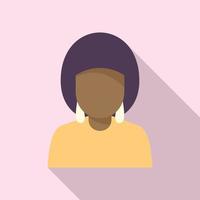 icône d'immigrante femme africaine, style plat vecteur