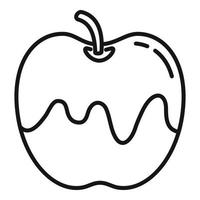 icône de pomme de miel, style de contour vecteur