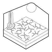 icône de la sécheresse dans le style de contour vecteur