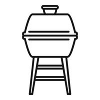icône de barbecue brasero, style de contour vecteur