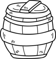 illustration de fût de bière dessiné à la main vecteur