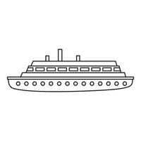 icône de long navire, style de contour vecteur