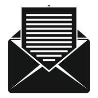 icône de lettre e-mail, style simple vecteur