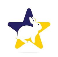 création de logo étoile de lapin. concept d'étoile unique. vecteur