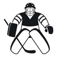 icône de gardien de but de hockey, style simple vecteur
