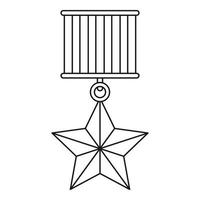 icône d'étoile de médaille, style de contour vecteur