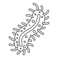 cellule d'icône de virus dangereux, style de contour vecteur