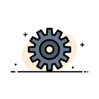 roue dentée roue dentée entreprise ligne plate remplie icône vecteur modèle de bannière