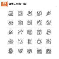 25 seo marketing icon set vector background