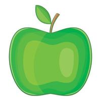 icône de grosse pomme verte, style cartoon vecteur