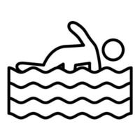 icône de ligne de natation personne vecteur