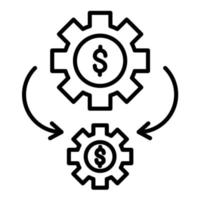 icône de ligne d'automatisation des processus métier vecteur