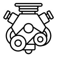icône de ligne de moteur de voiture vecteur