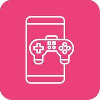 icônes de fond de coin rond de ligne de jeu mobile vecteur