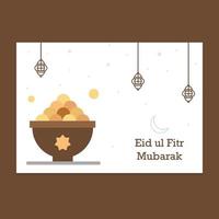 illustration de carte de voeux eid mubarak vecteur