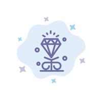 icône bleue de mariage de coeur d'amour de diamant sur le fond abstrait de nuage vecteur
