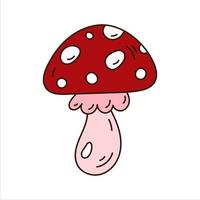 art simple de griffonnage de champignon agaric de mouche vecteur