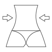 icône de corps mince, style de contour vecteur