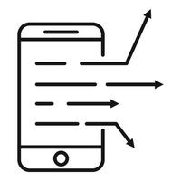 icône d'accès aux données du smartphone, style de contour vecteur