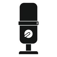 icône de microphone de podcast, style simple vecteur