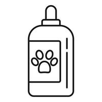 icône de bouteille de chien crème, style de contour vecteur