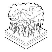 icône d'orage dans le style de contour vecteur