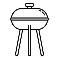 icône de brasero à viande, style de contour vecteur