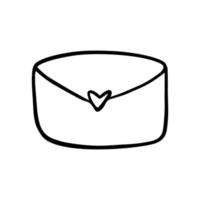 enveloppe doodle avec coeur, saint valentin est le jour vecteur