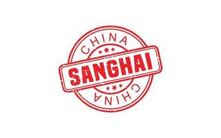timbre en caoutchouc sanghai chine avec style grunge sur fond blanc vecteur
