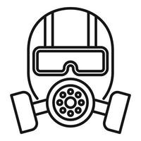 icône de masque à gaz, style de contour vecteur