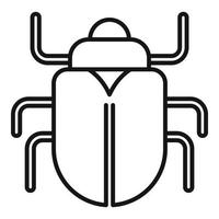 icône de scarabée d'art, style de contour vecteur
