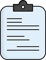 rapport médical papier liste de contrôle document plat couleur icône vecteur
