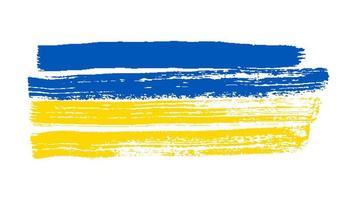 drapeau national ukrainien dans le style grunge. peint avec un drapeau de coup de pinceau de l'ukraine. illustration vectorielle vecteur