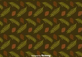 Cones de pin et feuilles vecteur de motif transparent