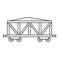 icône de wagon de fret, style de contour vecteur