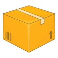 icône de boîte en carton, style cartoon vecteur