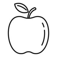 icône de nourriture de pomme de gym, style de contour vecteur