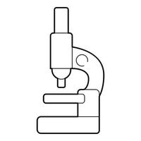 icône de microscope, style de contour vecteur