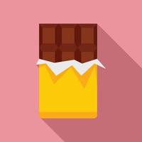 icône de barre de chocolat, style plat vecteur