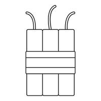icône d'explosifs de dynamite, style de contour vecteur