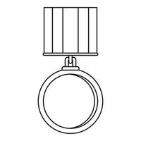 Médaille pour l'icône des services, style de contour vecteur